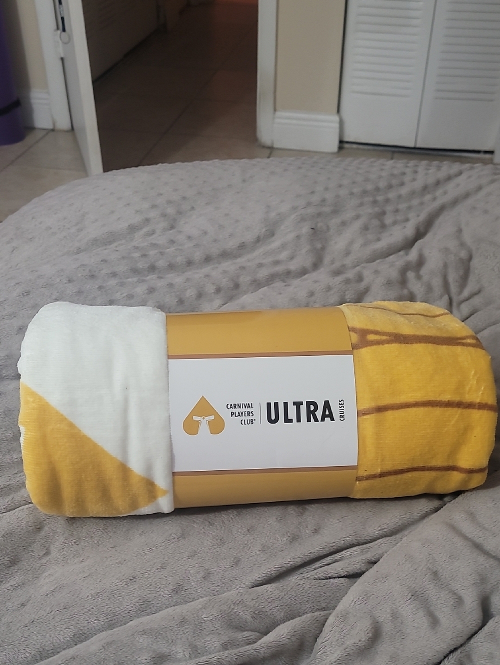 Ultra Carnival Players Club Yellow Multi Colored Beach Towel New
